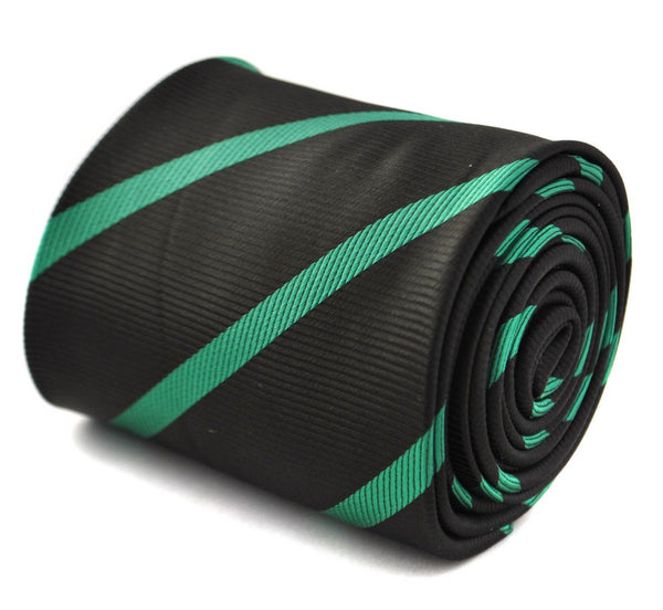 black and green club striped tie